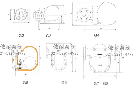 CS41H特大排量疏水阀 外形尺寸图