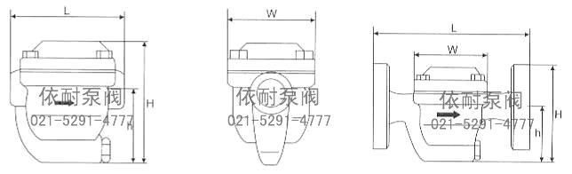 自由半浮球式蒸汽疏水阀外形结构图