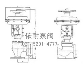 气动角式(TJ44TC)/直通(TJ41TC)陶瓷单座调节阀 结构图 