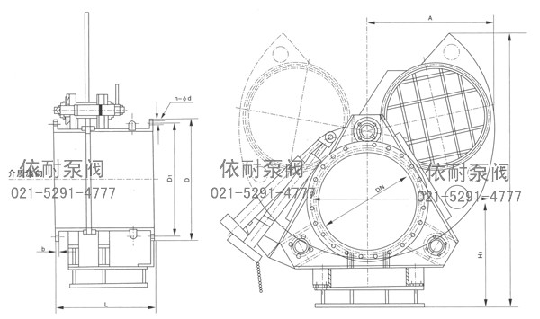  F3L43CX—0.5/1.5/2.5手动扇形盲板阀 结构图