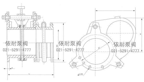  BYCZF749型液动(方形)封闭式眼镜阀 结构图