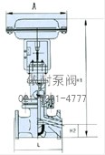 衬氟塑料气动波纹管调节阀 结构图1