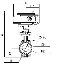 电动衬氟调节蝶阀 结构图1