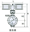 气动薄膜、活塞调节蝶阀 外形尺寸图2