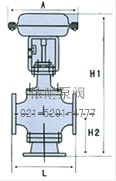 气动薄膜三通合流、分流调节阀 结构图1