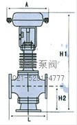 气动薄膜三通合流、分流调节阀 结构图2