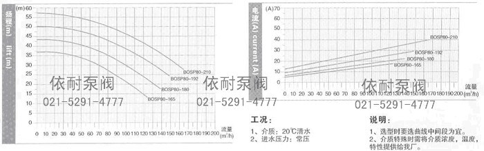 SP80型技术数据及性能曲线表