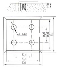  硬性联接基础预留螺栓孔