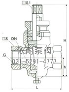 二通内螺旋塞阀 外形尺寸图