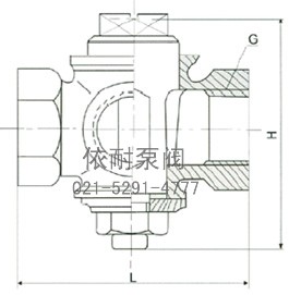 三通内螺铜旋塞阀 外形尺寸图