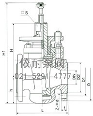 X47W-1.0油密封旋塞阀 外形尺寸图