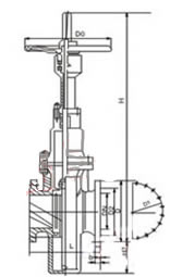 Z43/643H/X铸钢平板闸阀 外形尺寸图