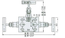 EN5-9 1151型三组阀 外形尺寸图