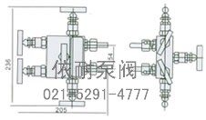 EN5-3 WF1/2型五阀组 外形尺寸图