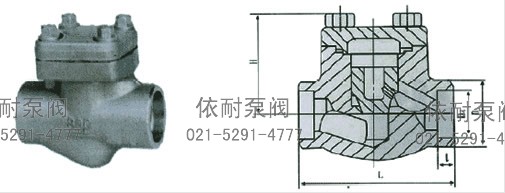 H61H/Y承插焊锻钢止回阀 外形尺寸图