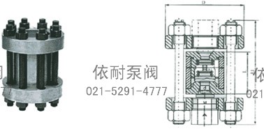 H72H/Y/W－160/220/320对夹立式高压止回阀 外形尺寸图