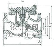 H41W/H/Y型PN2.5-10.0MPa法兰升降式止回阀 外形尺寸图