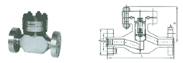 H43Y/W-220/320高压直通止回阀 外形尺寸图