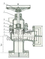 UJ44SM/H-16/25C/P 角式柱塞阀 结构图