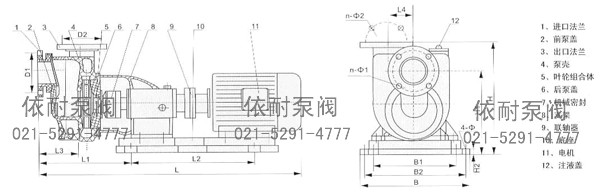 联接式自吸泵结构示意图