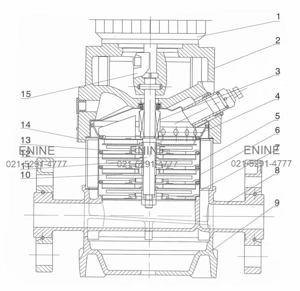 I Section drawing QDL,QDLF2,4 for Vertical Multistage Centrifugal Pump
