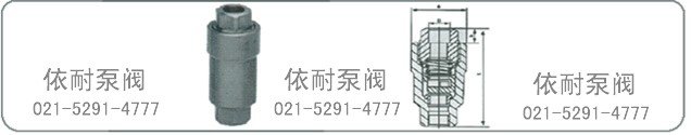 H12H-40  H12H-160  内螺纹立式止回阀、承插焊立式止回阀 外形尺寸图